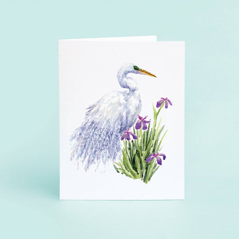 Egret and Iris Notecard