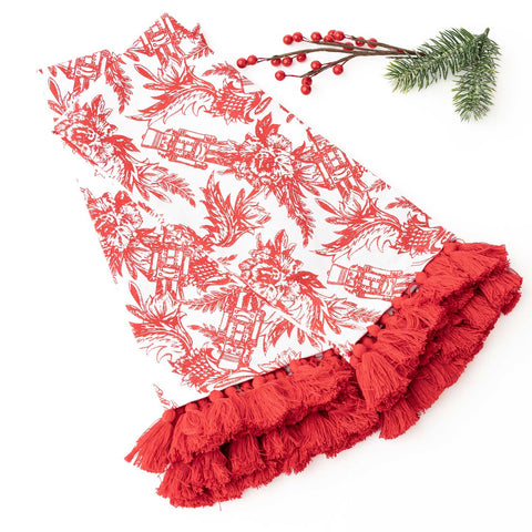 Nutcracker Toile Tassel Kitchen Towel