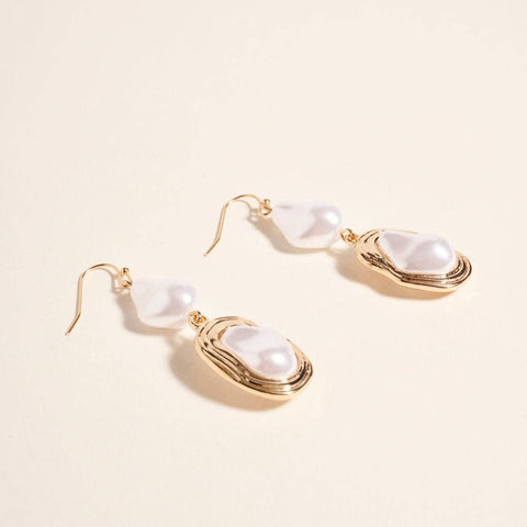Vintage Frame Pearl Drop Earrings - 318 Art & Frame