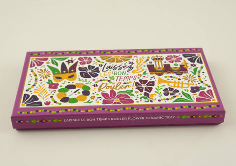 Trinket Tray - Mardi Gras Flowers