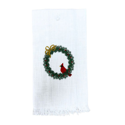 Cardinal Wreath Kitchen Towel