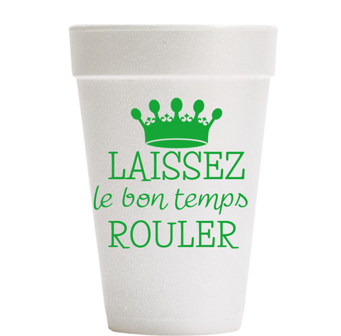 Laissez Crown Mardi Gras Styrofoam Cups