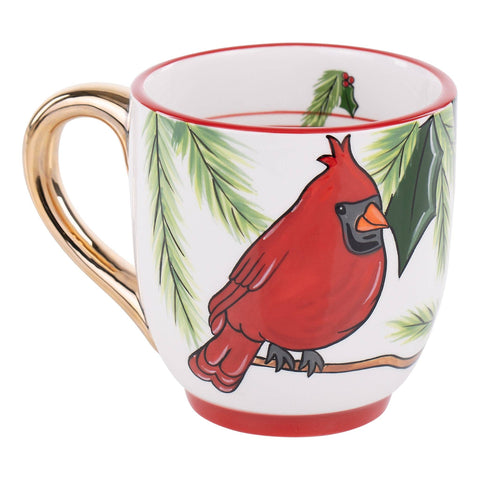 Merry Christmas Red Bird Branches Mug - 318 Art & Frame