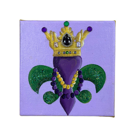 Mardi Gras Fleur de Lis 6x6