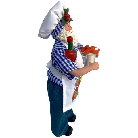 12" Seafood Boil Santa, side view - 318 Art & Frame