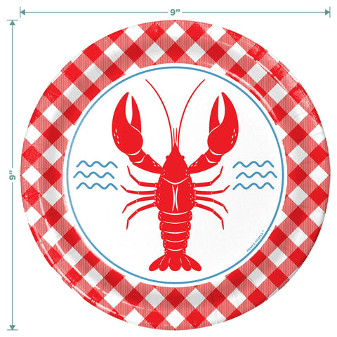 Crawfish Theme Party Dinner Plate (16ct) - 318 Art & Frame