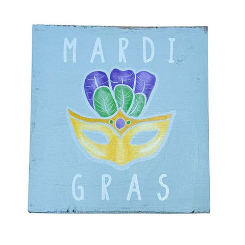 Mardi Gras Mask Wood Sign