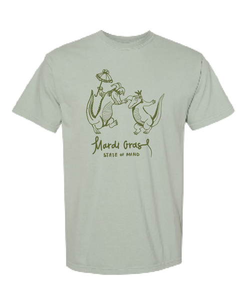 Mardi Gras State Of Mind T-Shirt- Bay Leaf