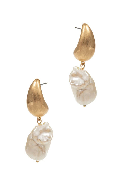 Double Irregular Shaped Metal Post Earrings