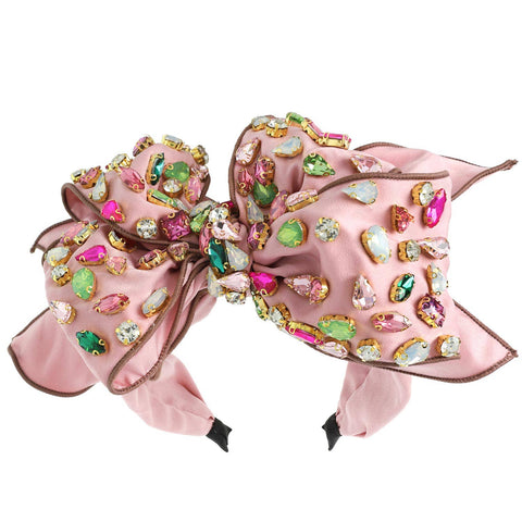Holiday Gemstone Embellished Large Bow Headband - 318 Art & Frame
