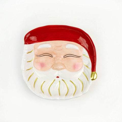 Red Santa Dessert Plate