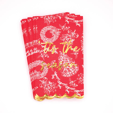 Holiday Toile Paper Guest Towels