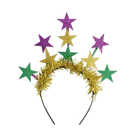 Mardi Gras Stars and Tinsel Headband