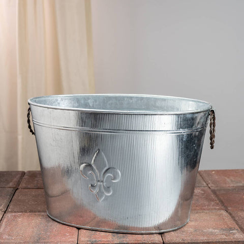 Ribbed Fleur de Lis Beverage Tub