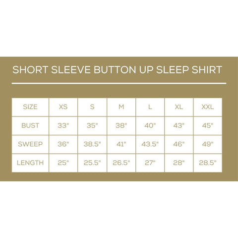 Mardi Bow Short Sleeve Button Up Sleep Shirt