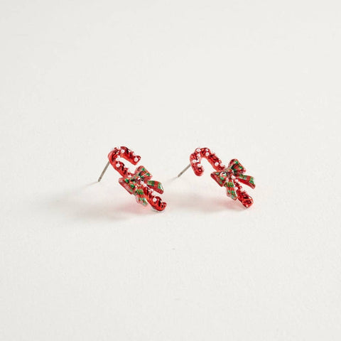 Candy Cane Bow Earrings - 318 Art & Frame