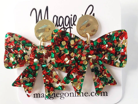 Christmas Bow Earrings