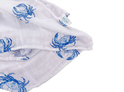 Blue Crab Swaddle Blanket - 318 Art Co.