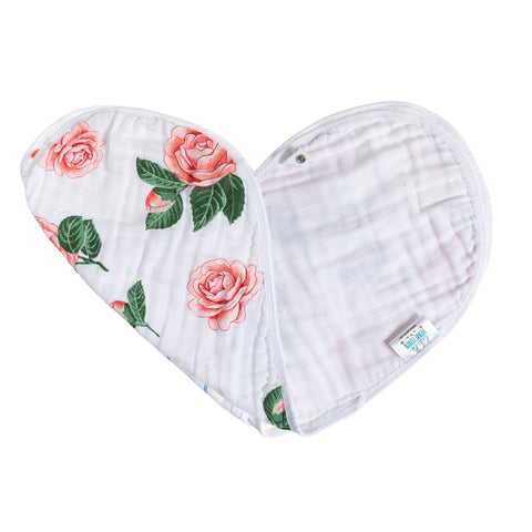 Camellia Baby Burp Cloth and Bib