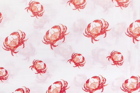 Pink Crab Swaddle Blanket