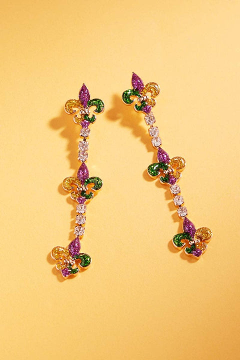 Mardi Gras Fleur de Lis Earrings - 318 Art & Frame