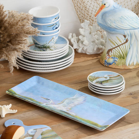 Flying Egret Melamine Rectangular Platter 19" x 8" - 318 Art & Frame