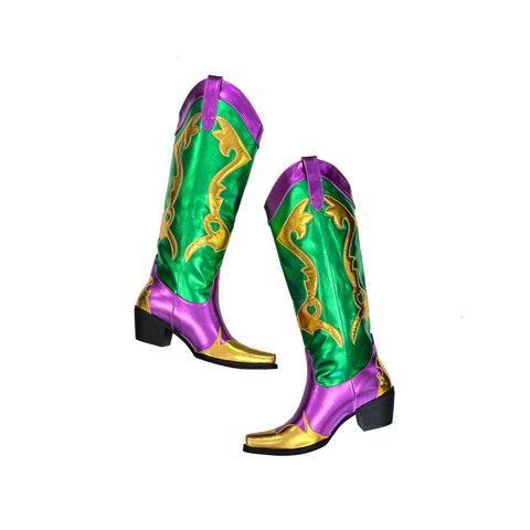 Mardi Gras Metallic Cowboy Boots