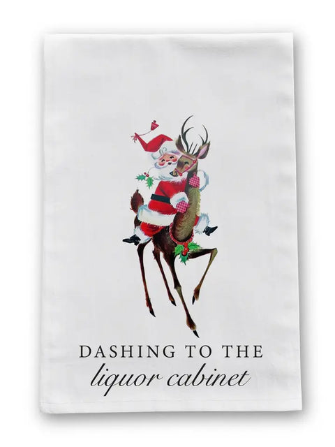 Dashing to the Liquor Store Tea Towel