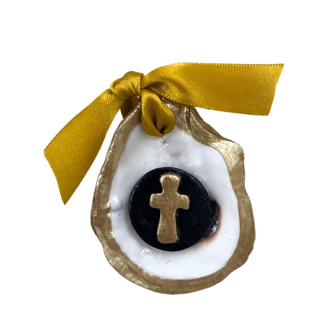 Oyster and Round Cross Ornament