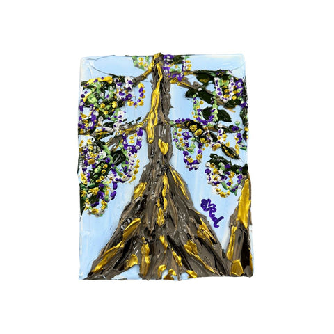 Textured Mardi Gras Bead Tree Canvas 6x8