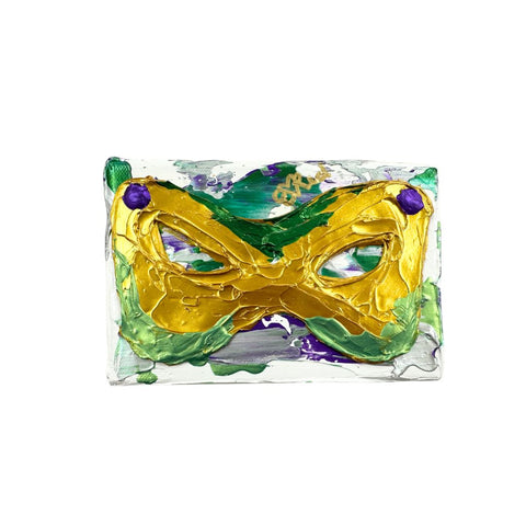 Textured Mardi Gras Mask Canvas 4x6