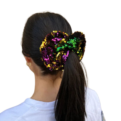 Mardi Gras Reversible Sequin Scrunchie