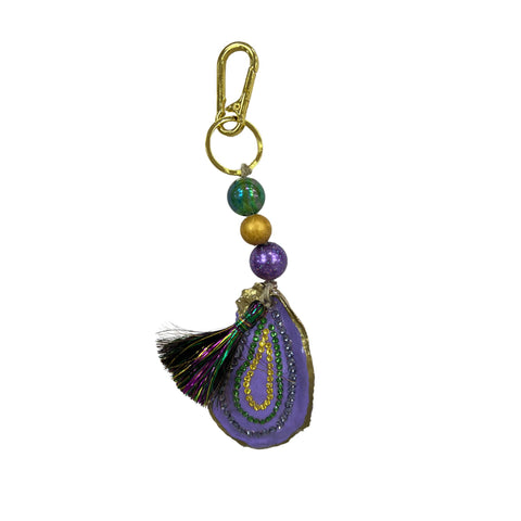 Mardi Gras Oyster Keychain