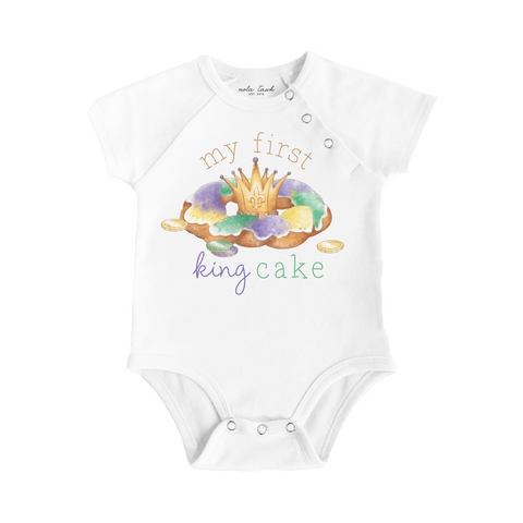 My First King Cake Organic Cotton Baby Onesie