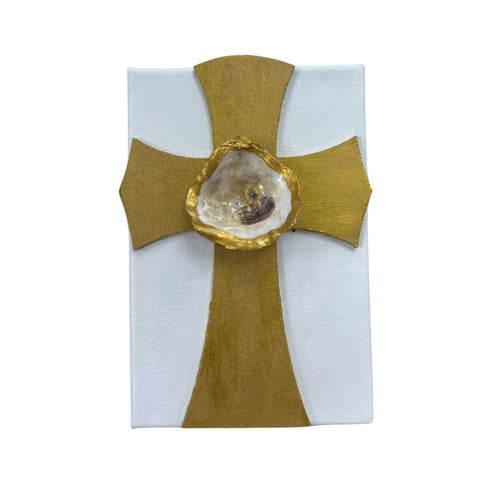 Gold Cross Oyster Canvas 4"x6"