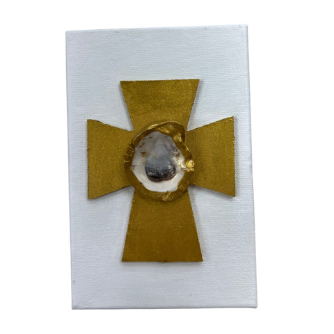 Gold Cross Oyster Canvas 4"x6"