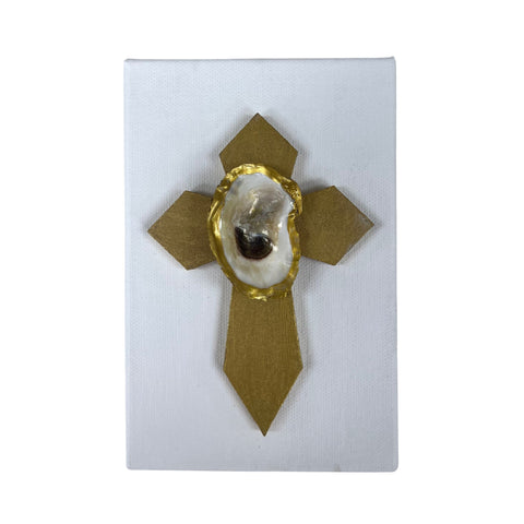 Gold Cross Oyster Canvas 4"x6"