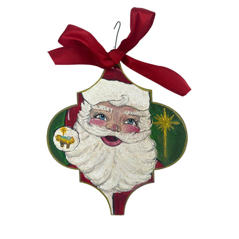 Hand Painted Santa Ornament