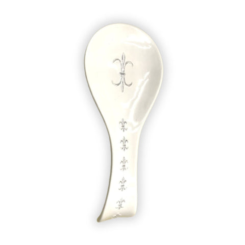 White Fleur De Lis Spoon Rest