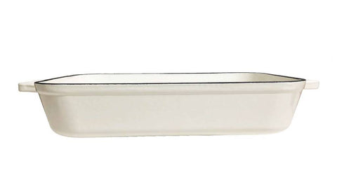 White Enamel Casserole Dish