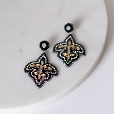 Fleur De Lis Beaded Earrings