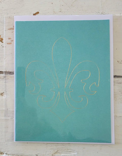 Fleur de Lis Gold Foiled Card