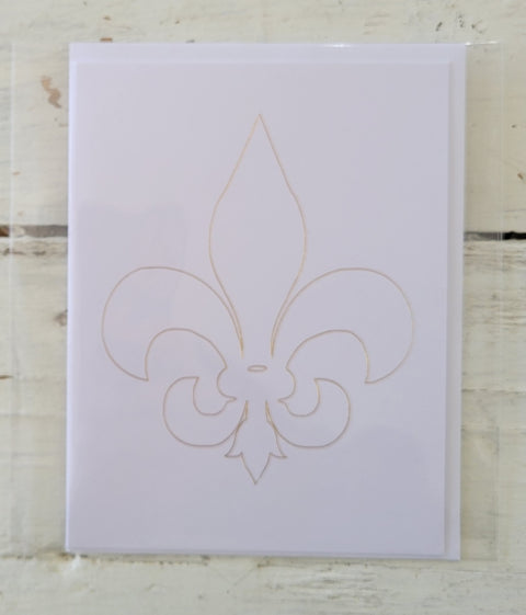 Fleur de Lis Gold Foiled Card