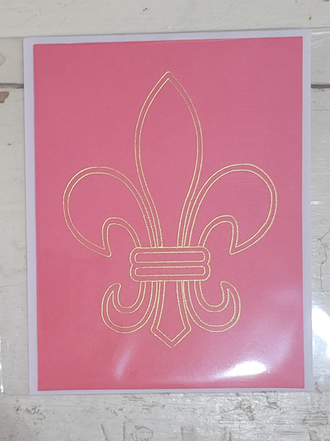 Fleur de Lis Gold Foiled Card