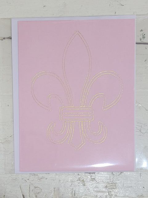 Fleur de Lis Gold Foiled Card