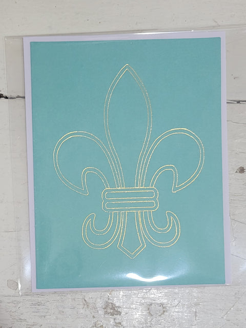 Fleur de Lis Gold Foiled Card