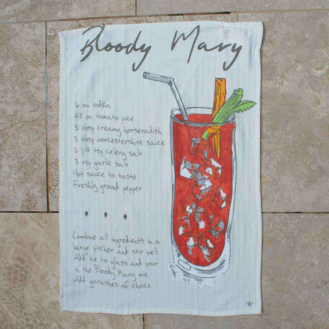 Bloody Mary Recipe Bar Towel