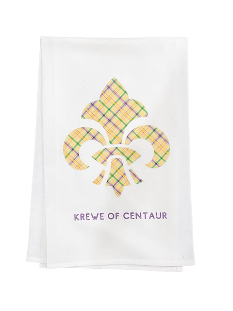 Mardi Gras Krewe  of Centaur Fleur de Lis Kitchen Towel