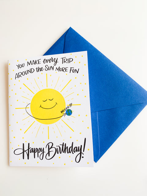 Around the Sun Birthday Card