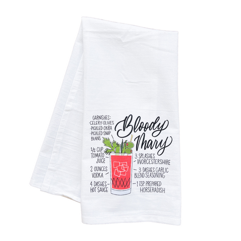 Bloody Mary Recipe Towel